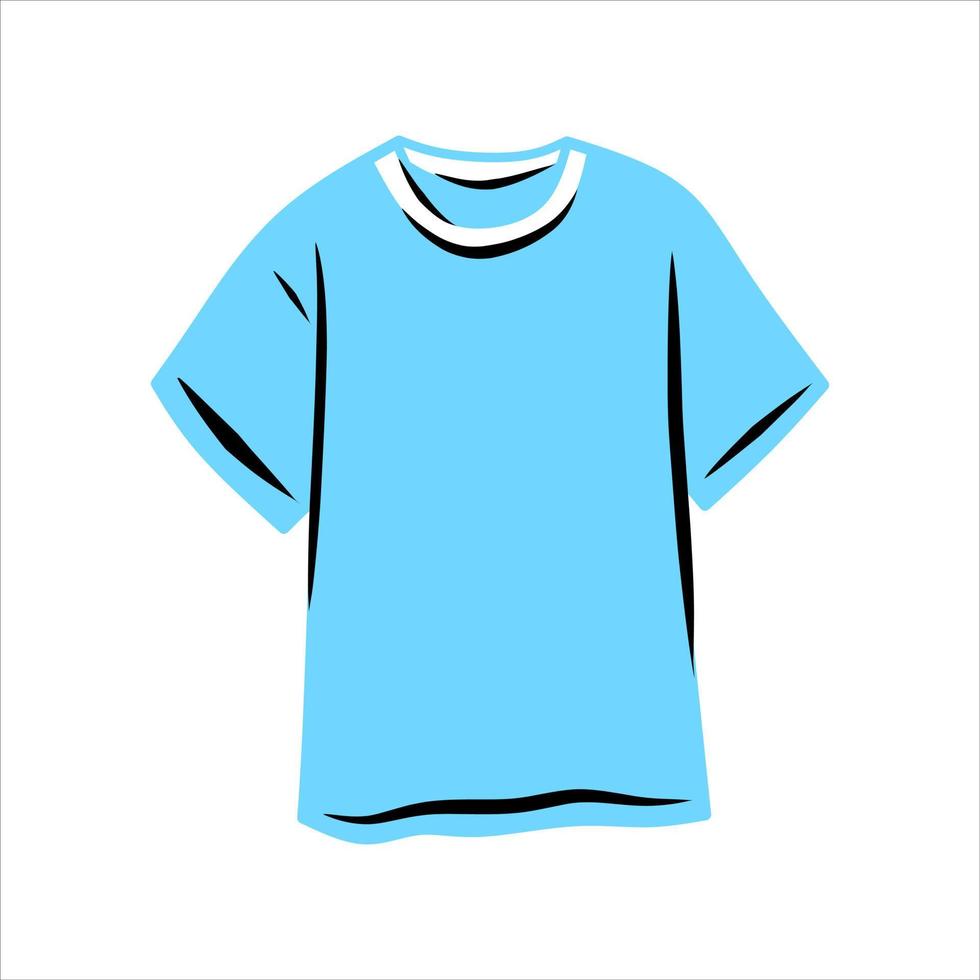 camiseta casual azul de desenho animado vetor