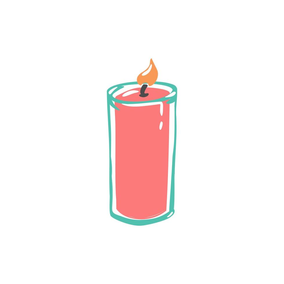 queima de velas aromáticas de cera ou parafina para aromaterapia isoladas em fundo claro. decoração de casa hygge fofa, elemento de design decorativo de férias. vetor