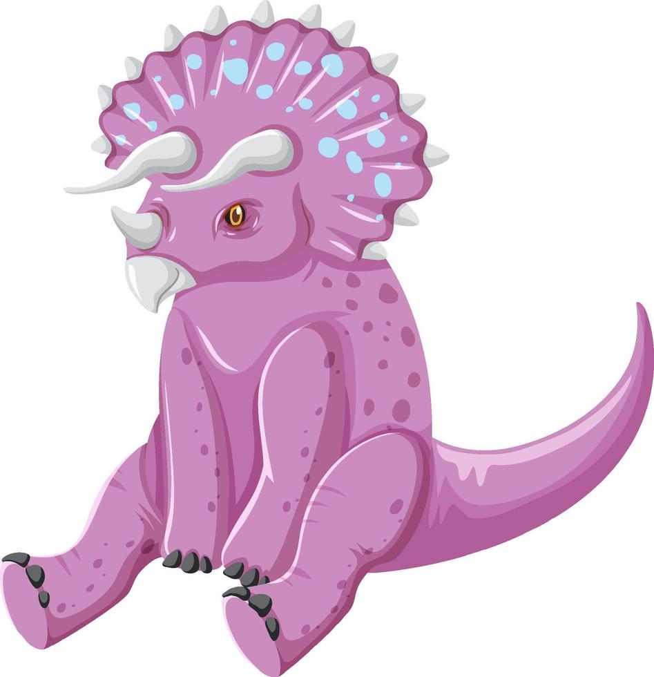 um triceratops de dinossauro em fundo branco vetor