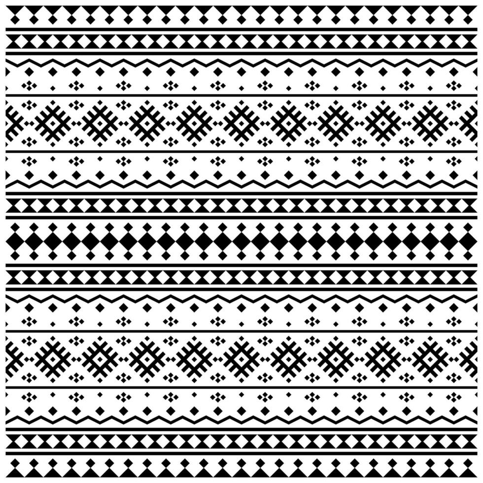 design decorativo asteca padrão étnico sem costura na cor preto e branco vetor