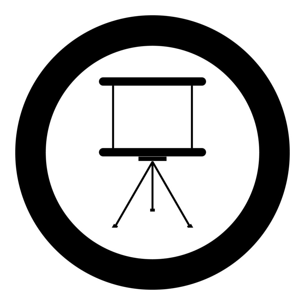 ícone de placa de apresentação de negócios cor preta em círculo ou redondo vetor