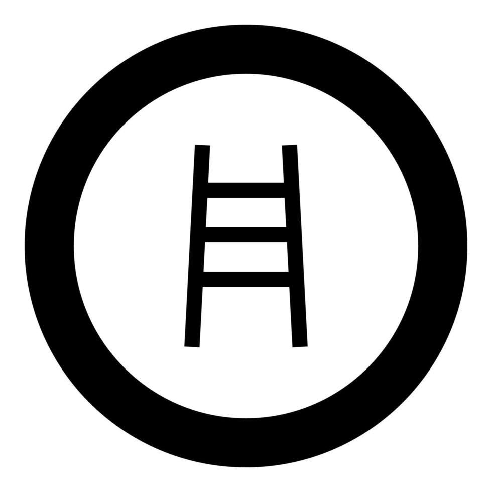 ícone de escada preta em ilustração vetorial de círculo vetor