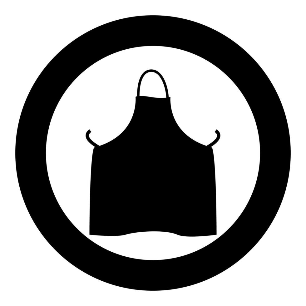ícone de avental de cozinha cor preta em círculo ou redondo vetor