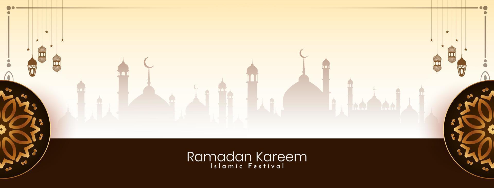 ramadan kareem festival islâmico celebração bandeira cultural vetor