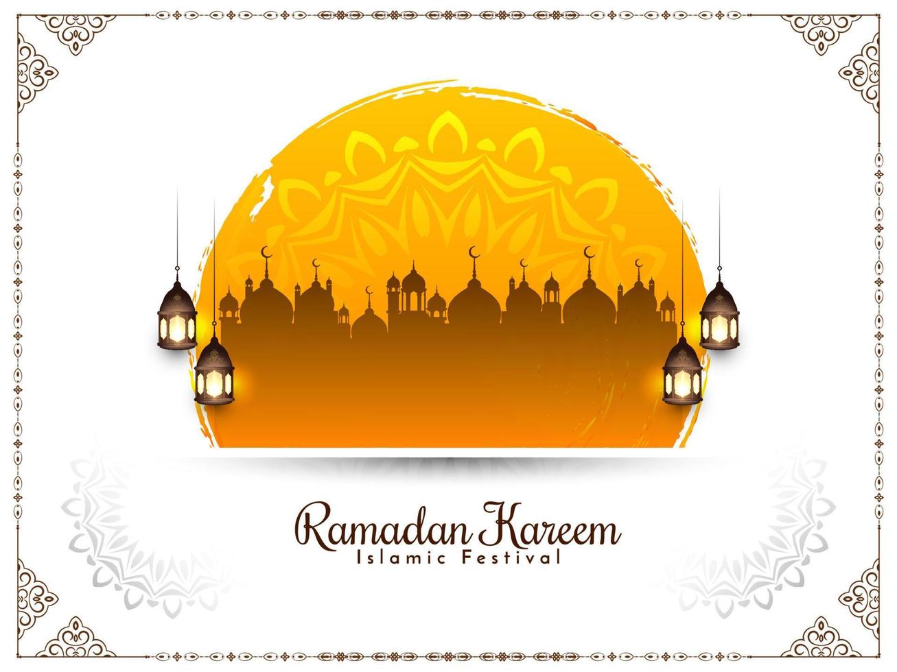 design de plano de fundo de saudação de festival sagrado islâmico de ramadan kareem elegante vetor