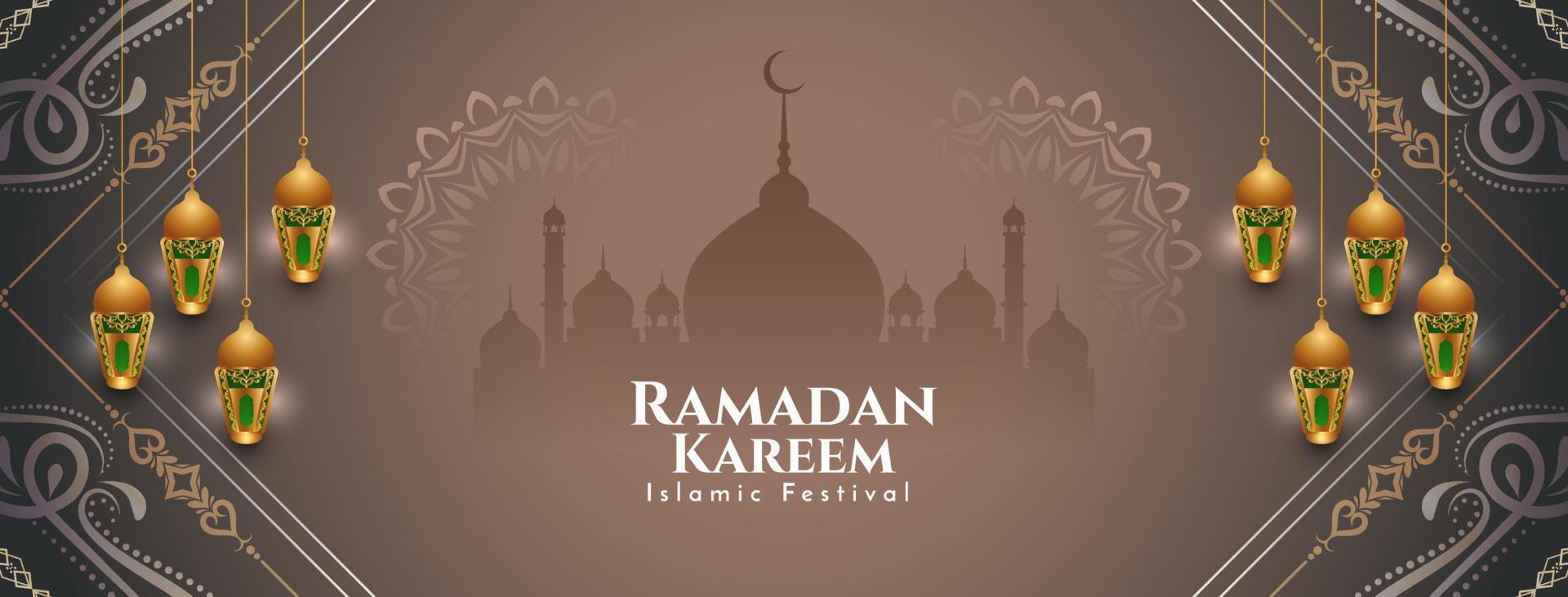 design de banner do festival tradicional islâmico ramadan kareem vetor