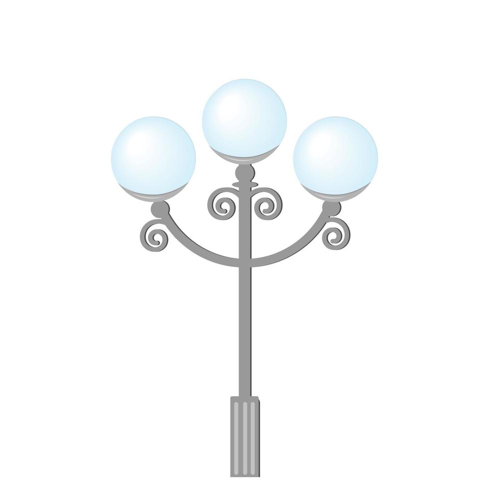 ilustração vetorial isolada de cor de lâmpada de rua em um fundo branco vetor
