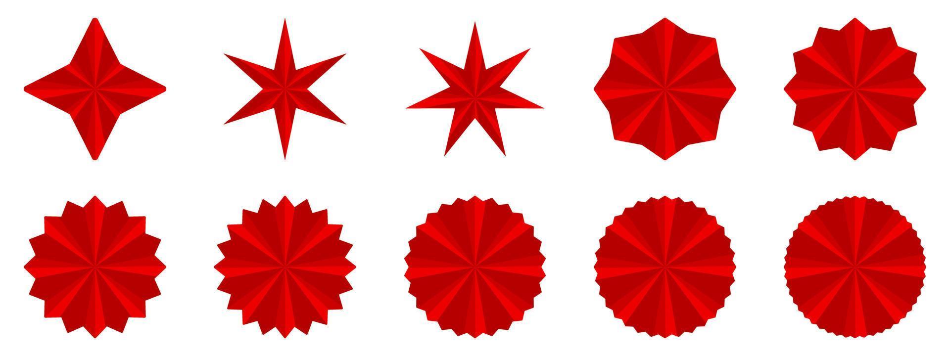 conjunto de ícone vermelho starburst, ilustração em vetor padrão de textura de fundo abstrato