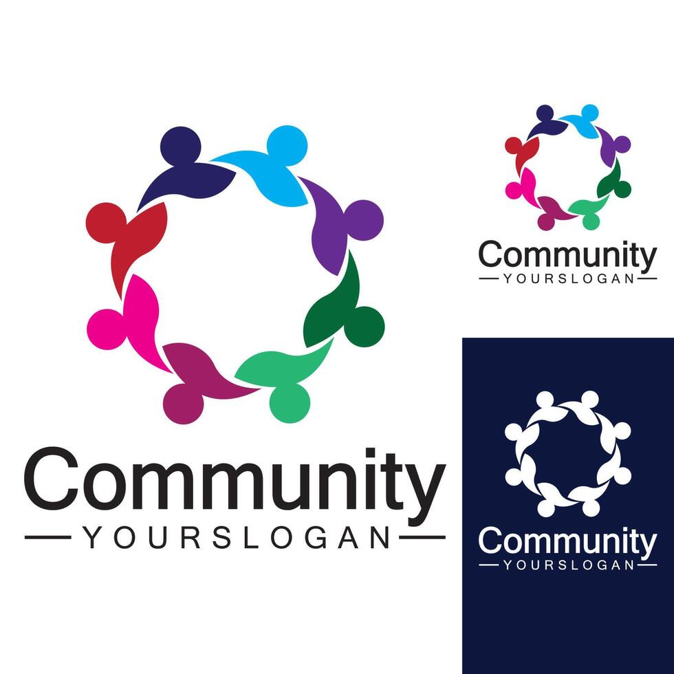modelo de design de logotipo da comunidade para equipes ou groups.network e design de ícone social vetor
