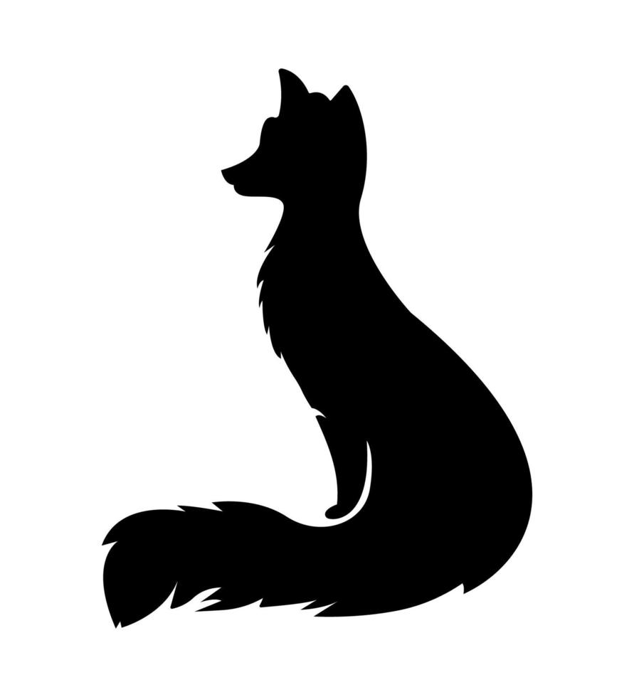 ilustração de silhueta simples animal raposa. vetor