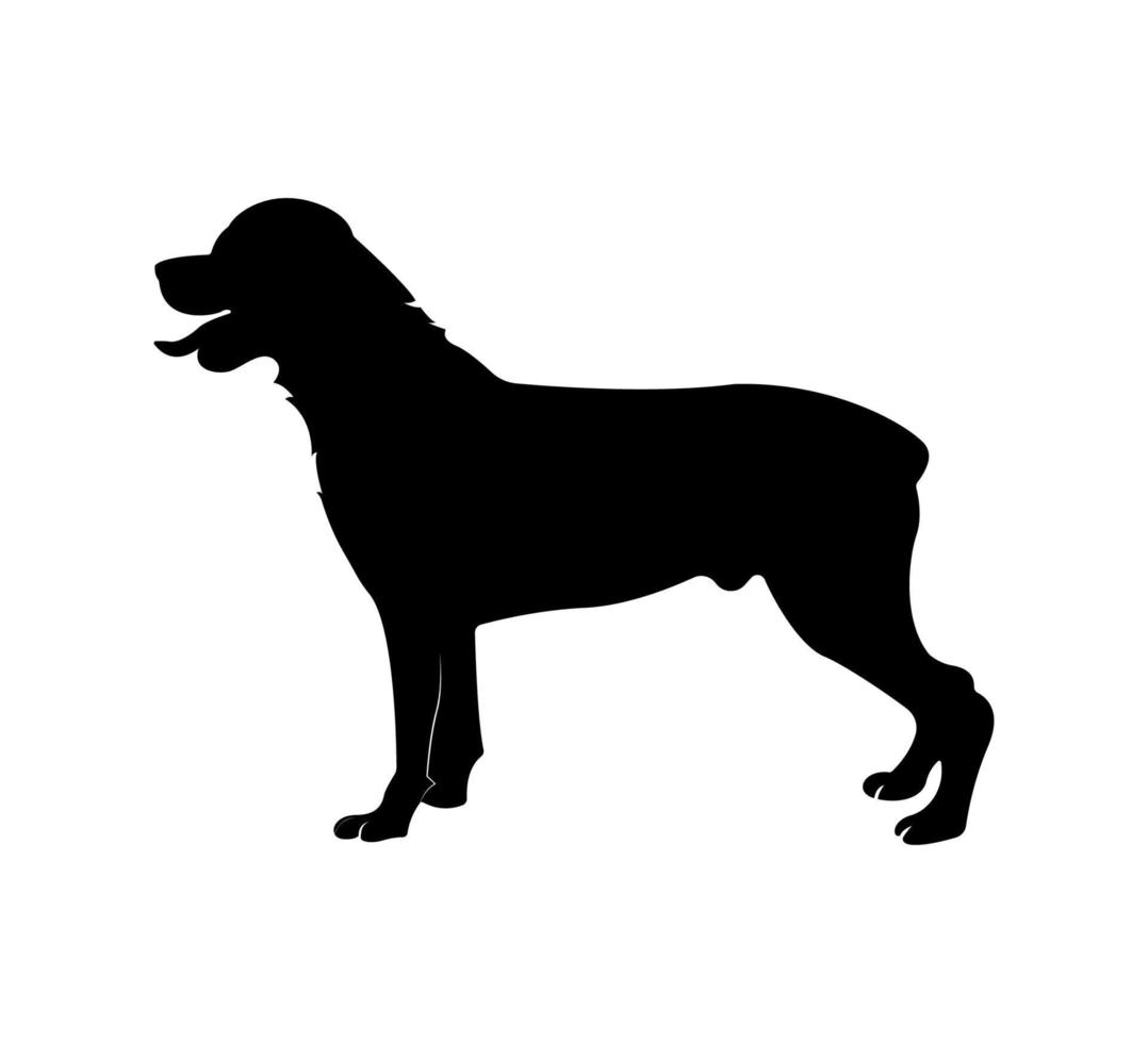 ilustração de silhueta animal cão rottweiler. vetor