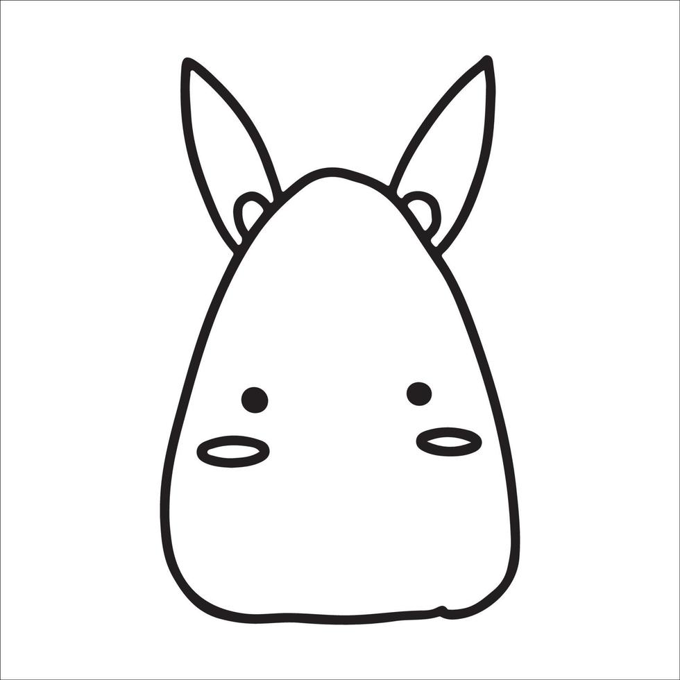 desenho de mão coelho feliz ilustração de arte doodle coelhinho da páscoa vetor