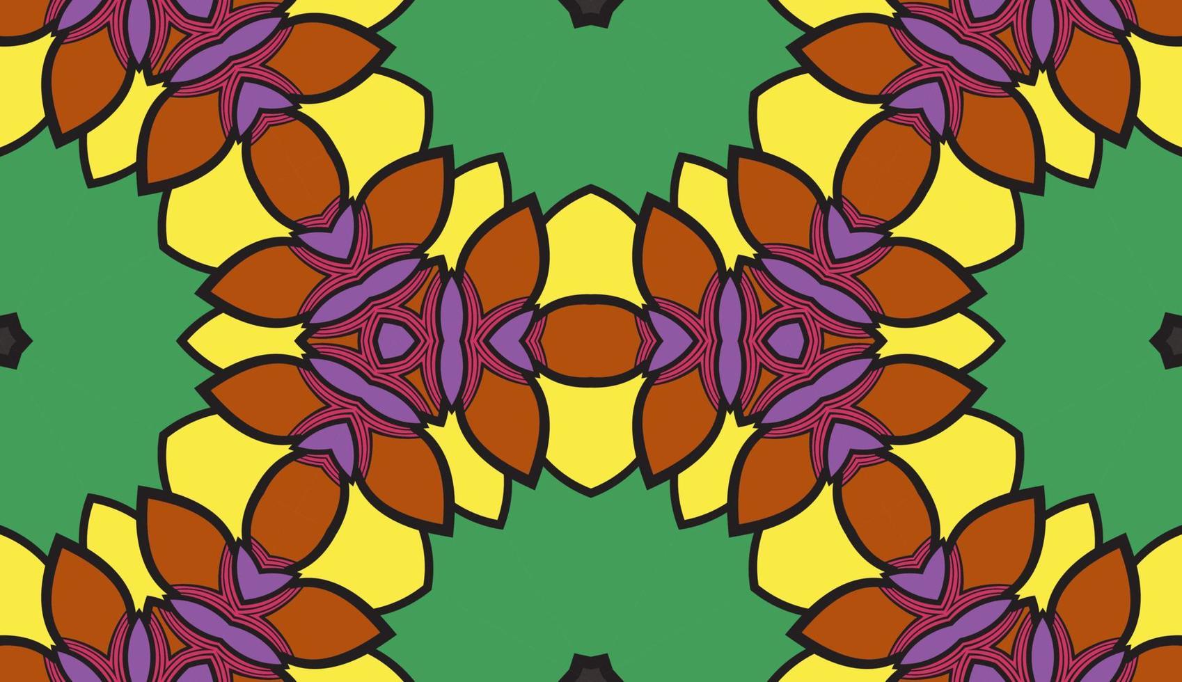 abstrato colorido doodle flor geométrica padrão sem emenda. fundo floral. mosaico de caleidoscópio, geo telha de ornamento de linha fina. vetor