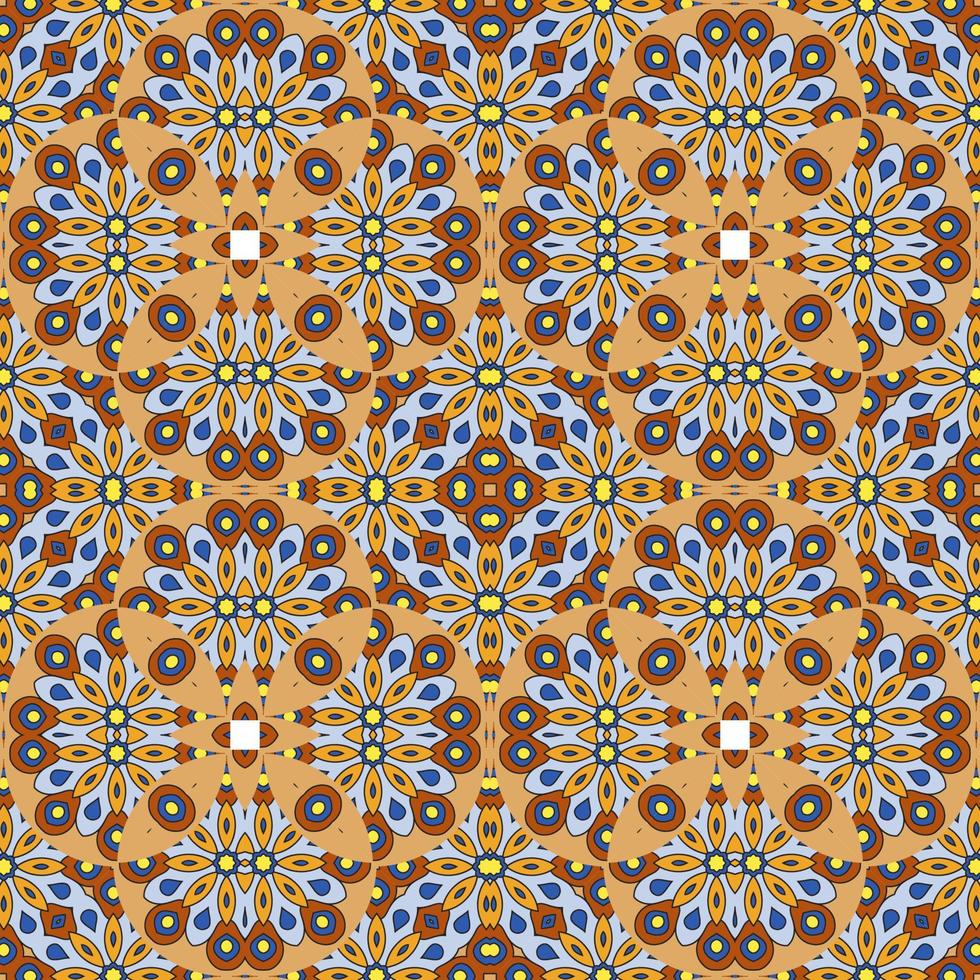 abstrato colorido doodle flor geométrica padrão sem emenda. fundo floral. mosaico de caleidoscópio, geo telha de ornamento de linha fina. vetor