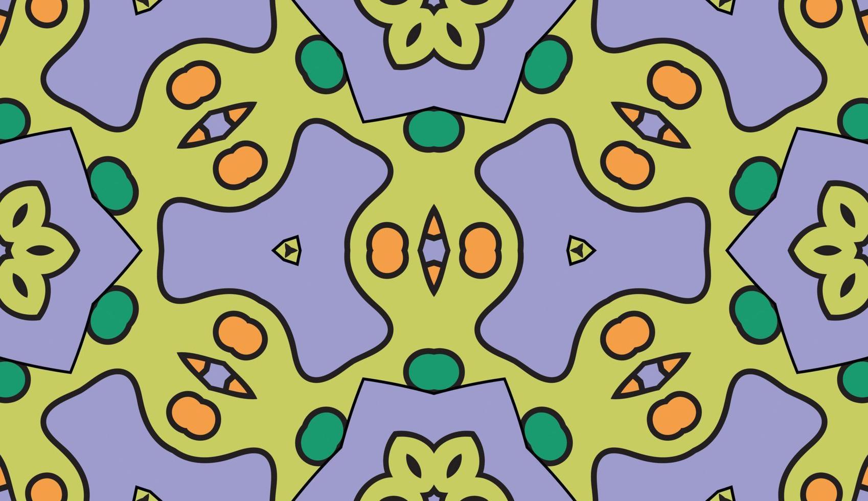 abstrato colorido doodle flor geométrica padrão sem emenda. fundo floral. mosaico de caleidoscópio, geo telha de ornamento de linha fina. vetor