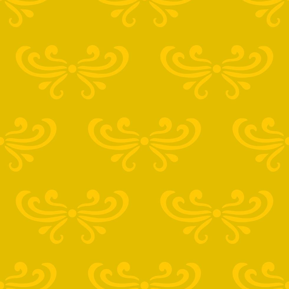 padrão sem emenda de damasco abstrato amarelo colorido de cachos em estilo retro. fundo vintage floral. projeto de estilo art nouveau. vetor