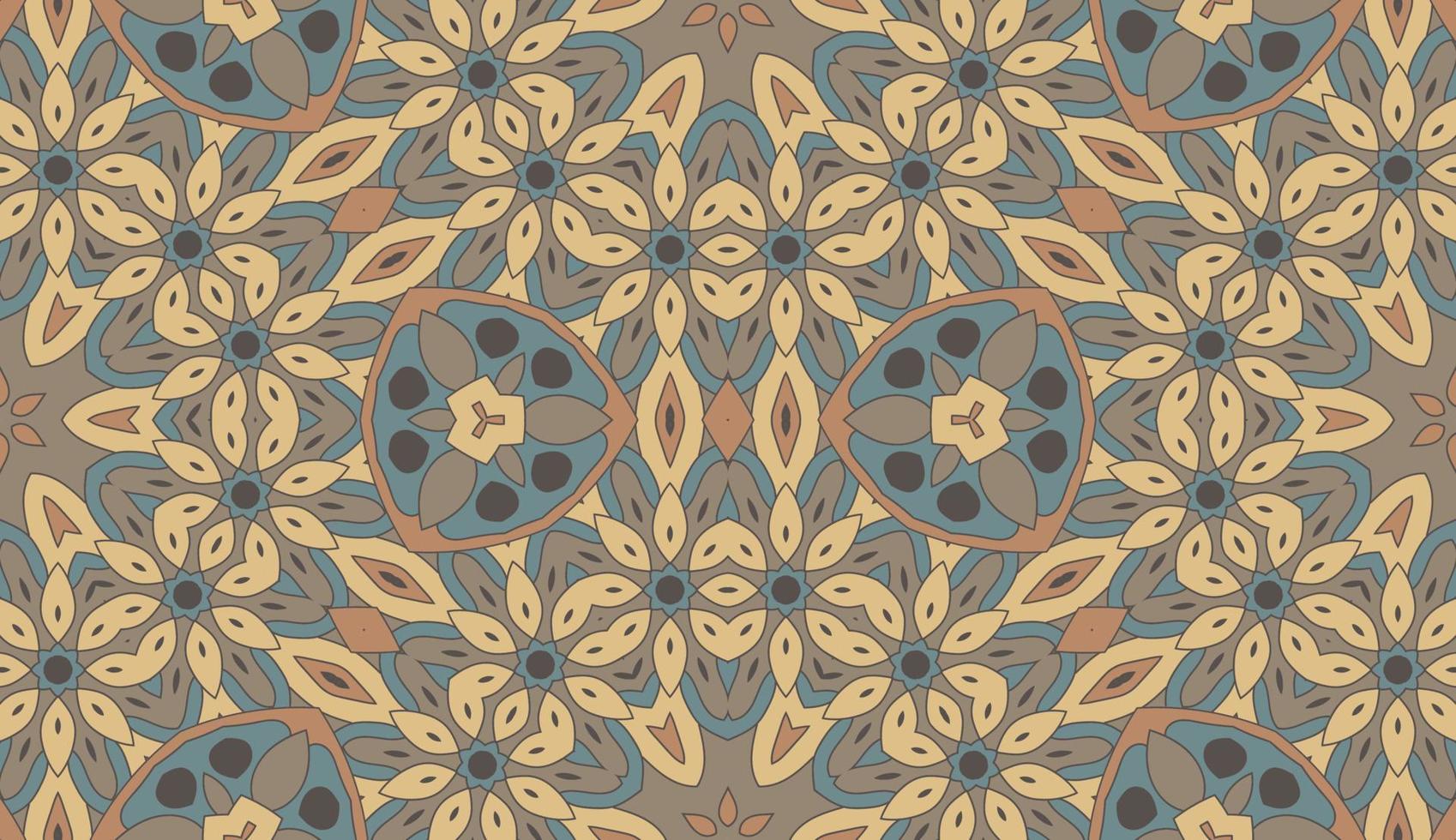 abstrato colorido doodle flor geométrica padrão sem emenda. fundo floral. mosaico de caleidoscópio, geo telha de ornamento de linha fina. vetor