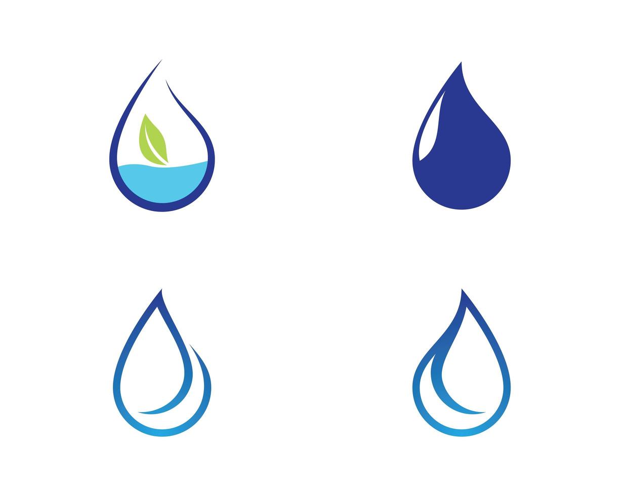 conjunto de símbolo de gota de água vetor