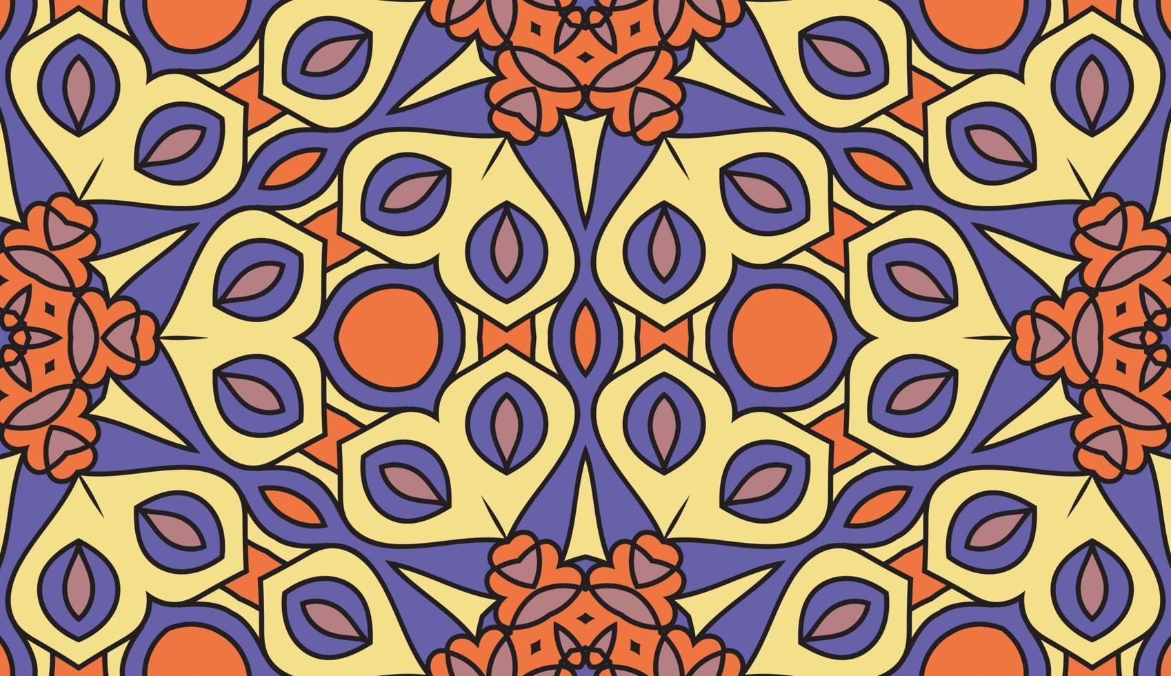 abstrato colorido doodle flor geométrica padrão sem emenda. fundo floral. mosaico, geo telha de ornamento de linha fina. vetor