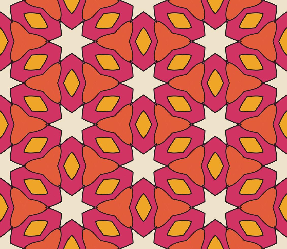 abstrato colorido doodle flor geométrica padrão sem emenda. fundo floral. mosaico de caleidoscópio, geo telha de ornamento de linha fina. vetor