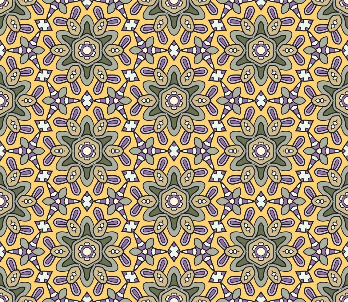 abstrato colorido doodle flor geométrica padrão sem emenda. fundo floral. mosaico, geo telha de ornamento de linha fina. vetor