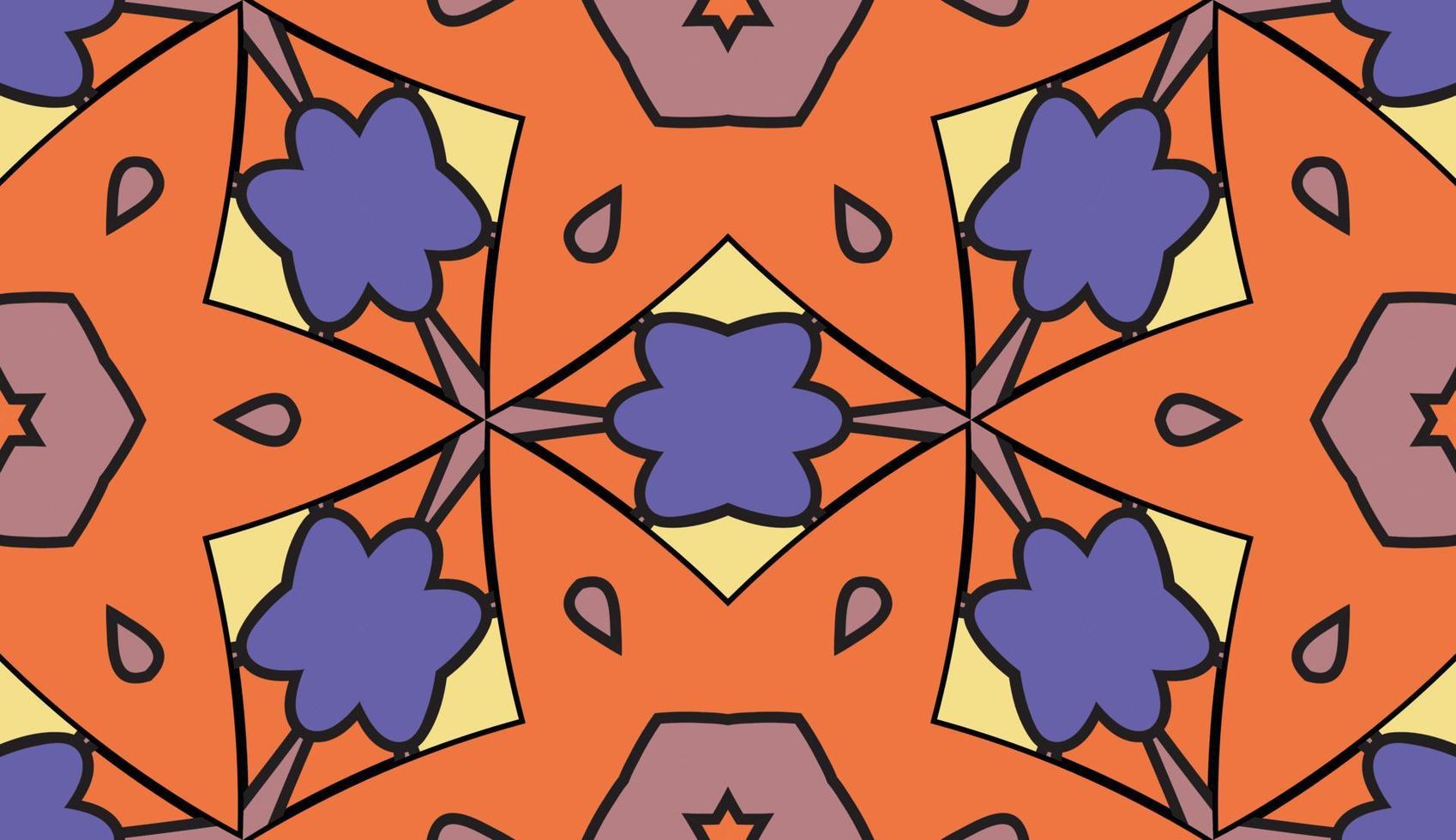 abstrato colorido doodle flor geométrica padrão sem emenda. fundo floral. mosaico de caleidoscópio, geo telha de ornamento de linha fina. vetor