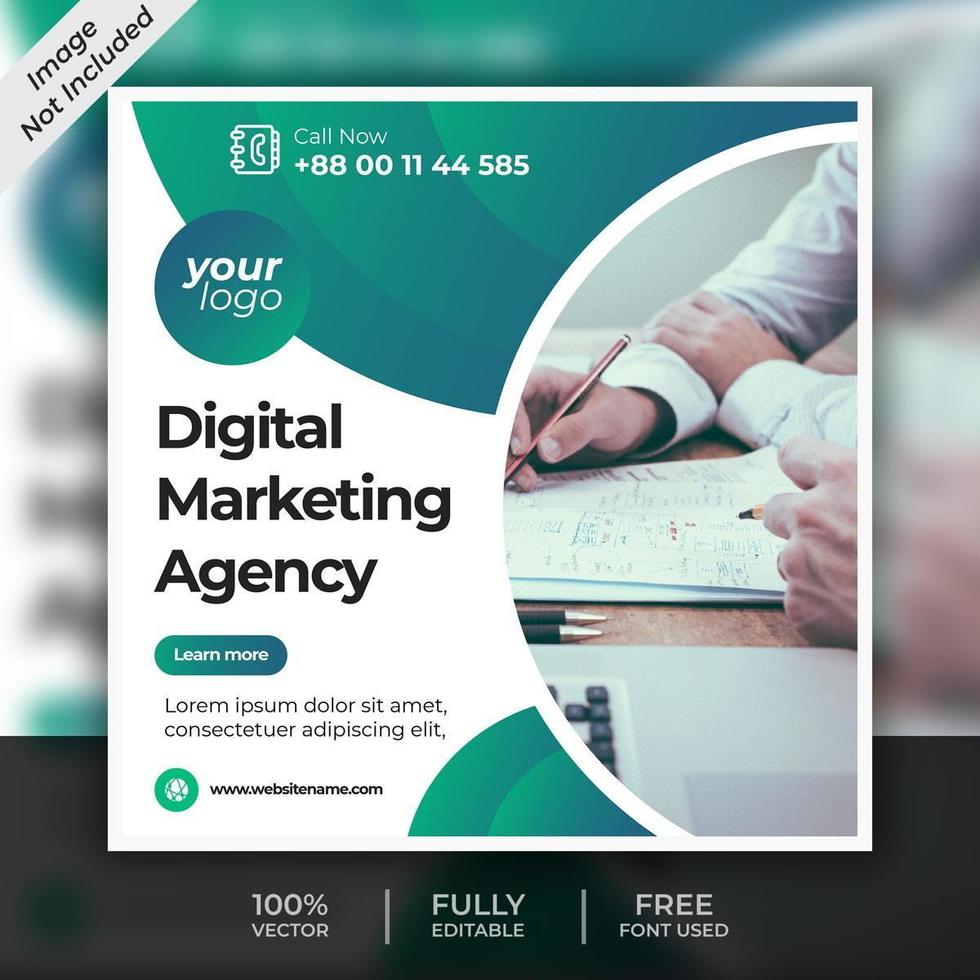 modelo de postagem de agência de marketing digital vetor