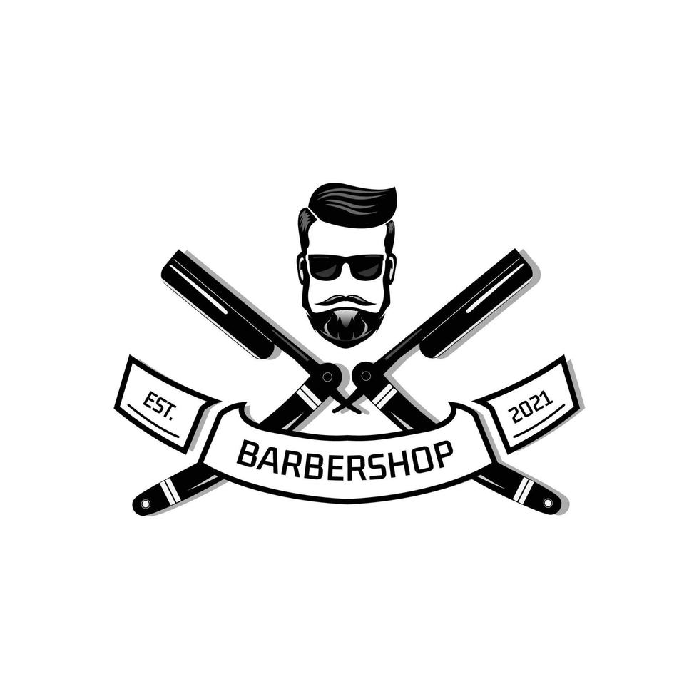 logotipo de barbearia moderna vetor