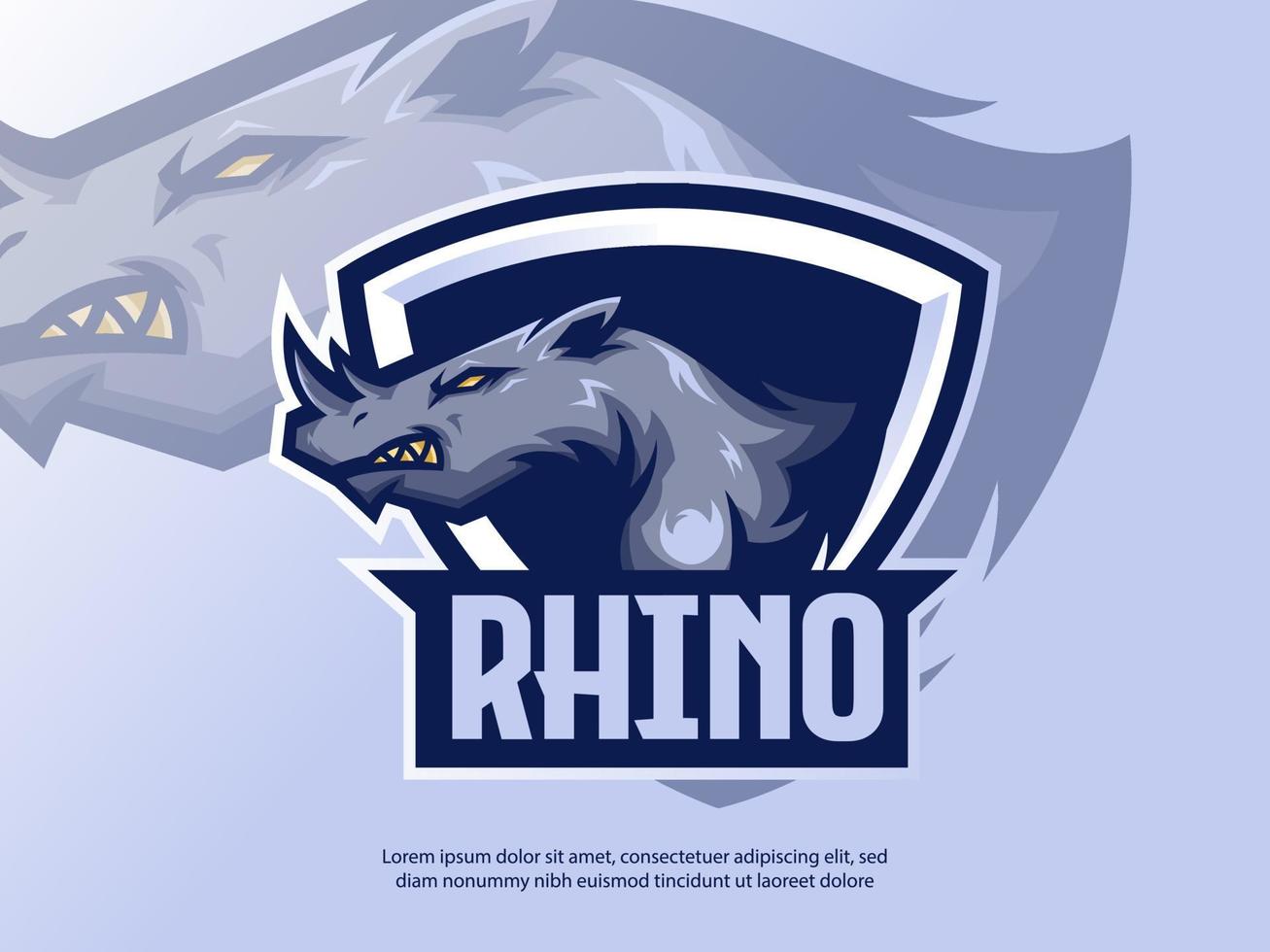 logotipo de rinoceronte para e-sport vetor
