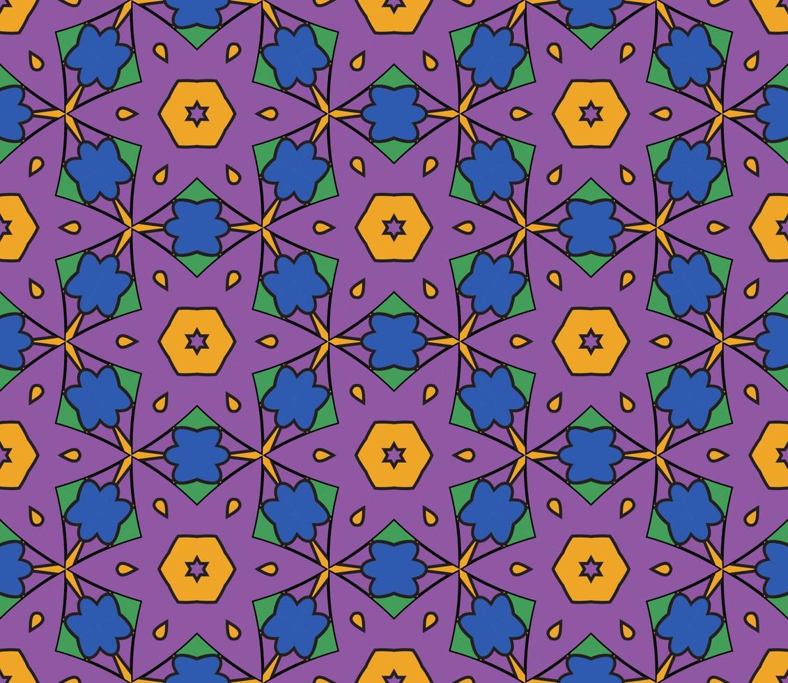 abstrato colorido doodle flor geométrica padrão sem emenda. fundo floral. mosaico de caleidoscópio, geo telha de ornamento de linha fina. vetor