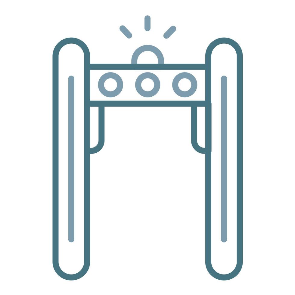 ícone de duas cores de linha detector de metais vetor