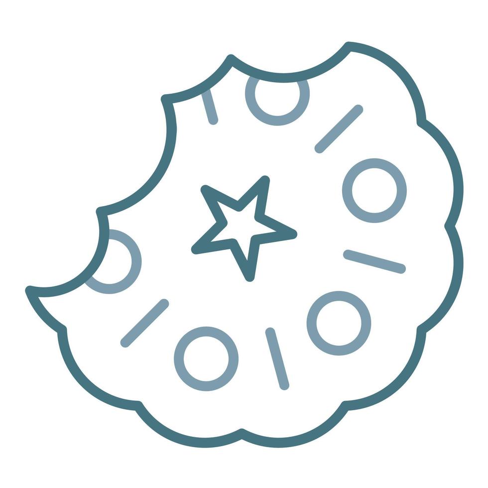 ícone de duas cores de linha de biscoito vetor
