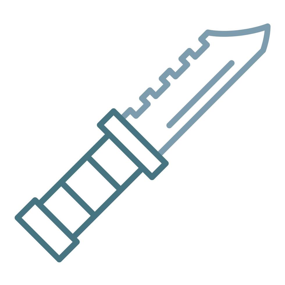 ícone de duas cores de linha de faca do exército vetor