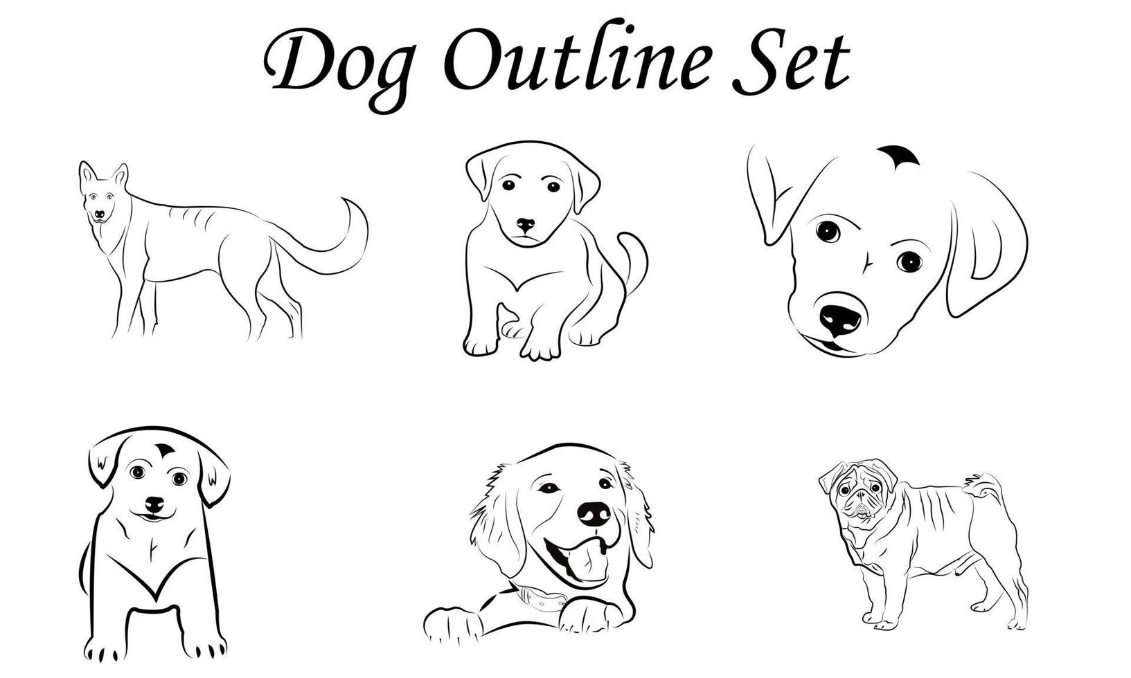 ícone de contorno de cachorro. ilustração vetorial de animal de estimação. símbolo canino isolado. vetor