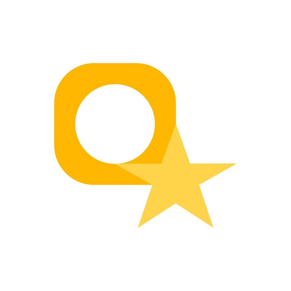 logotipo da estrela da simplicidade moderna com a letra o. modelo de design de logotipo de conceito estrela com letra o. ilustração vetorial eps10 vetor