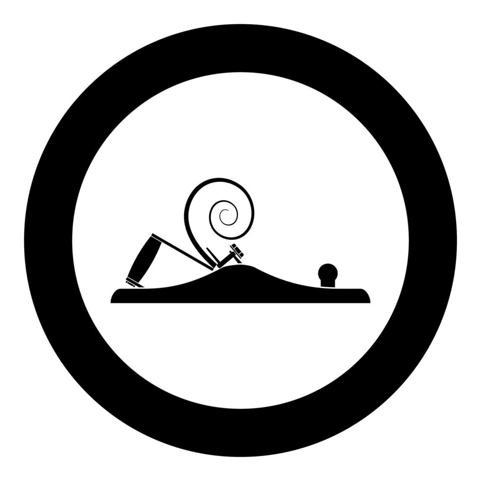 avião de carpinteiro com metal com ícone de avião de marceneiro de barbear em círculo redonda ilustração vetorial de cor preta imagem de estilo plano vetor