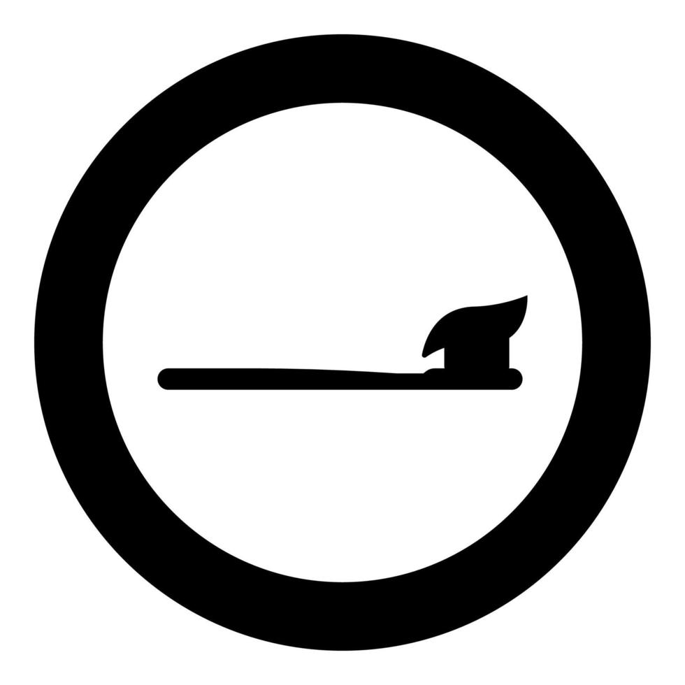 escova de dentes com pasta de dente conceito de ícone de odontologia em círculo redondo imagem de ilustração vetorial de cor preta estilo de contorno sólido vetor