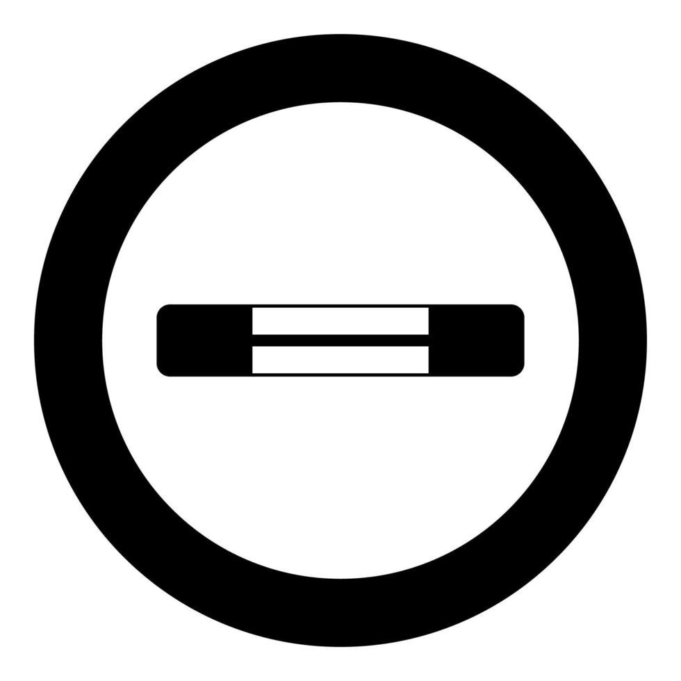 símbolos de circuito de fusível elétrico proteção contra sobrecarga ícone de elemento fusível em círculo redondo ilustração vetorial de cor preta imagem de estilo plano vetor