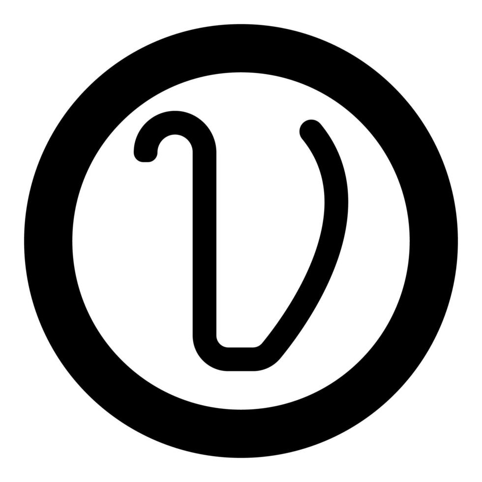 upsilon símbolo grego letra minúscula ícone de fonte em círculo redondo ilustração vetorial de cor preta imagem de estilo plano vetor