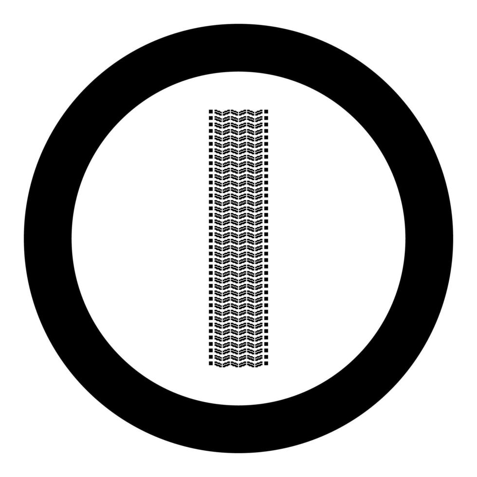 impressão de trilha de pneu de roda pneus de automóvel marcam ícone de carro em círculo redondo ilustração vetorial de cor preta imagem de estilo de contorno sólido vetor