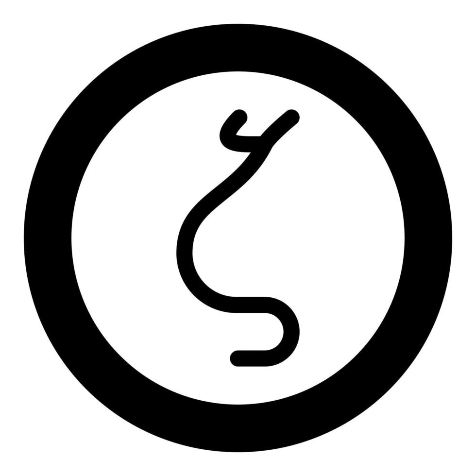 zeta símbolo grego letra minúscula ícone de fonte em círculo redondo ilustração vetorial de cor preta imagem de estilo plano vetor