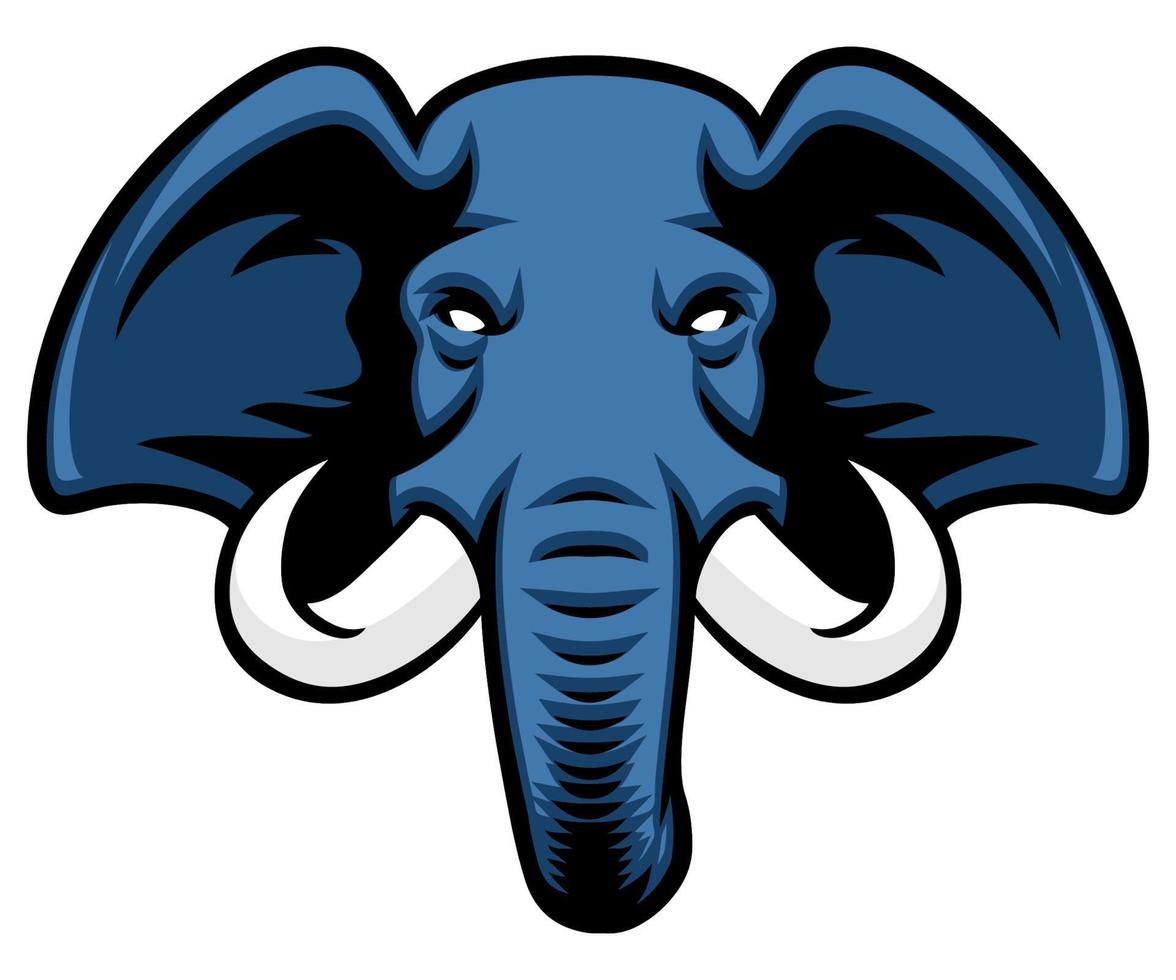mascote cabeça de elefante com marfim vetor