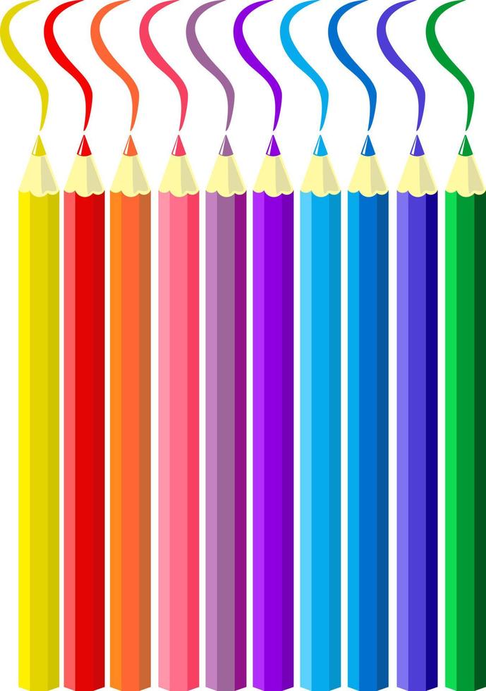 ferramentas de arte. lápis de cor vetor