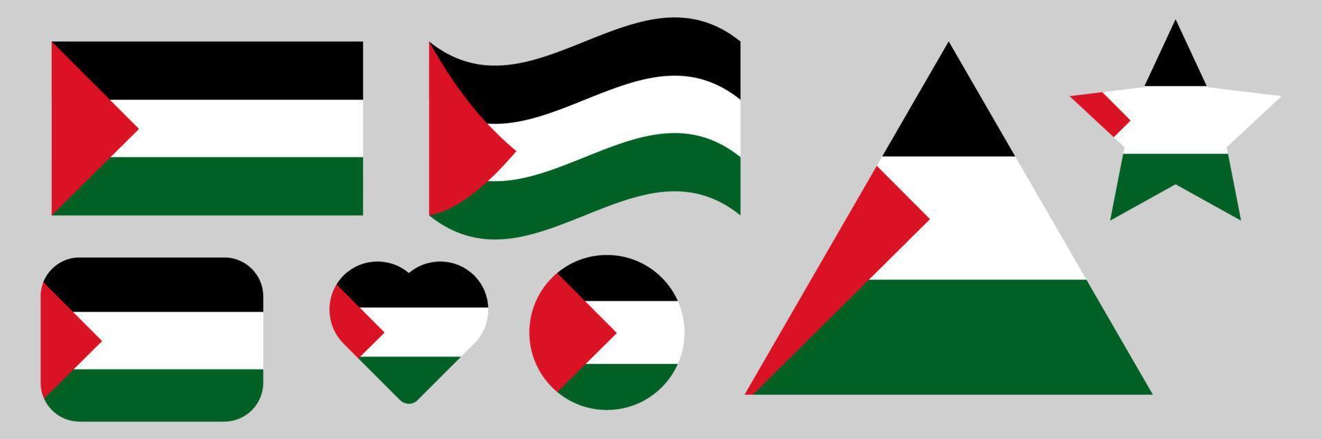 bandeira da Palestina. cenografia da bandeira da Palestina. ilustração vetorial. vetor