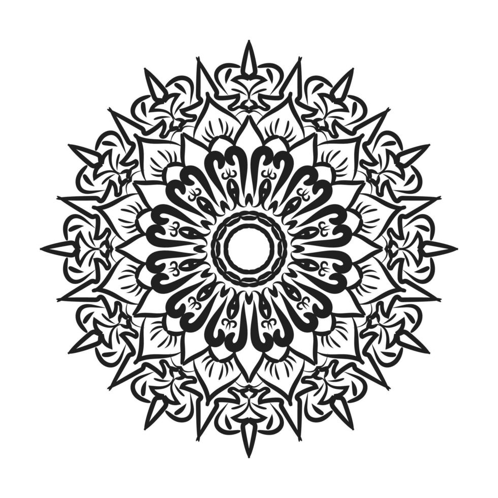 mandala desenhada à mão. decoração em ornamento de doodle oriental étnica. vetor