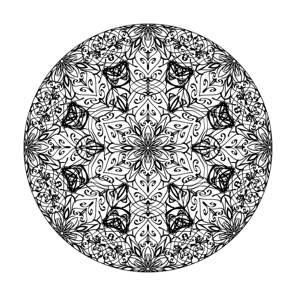 mandala desenhada à mão. decoração em ornamento de doodle oriental étnica. vetor