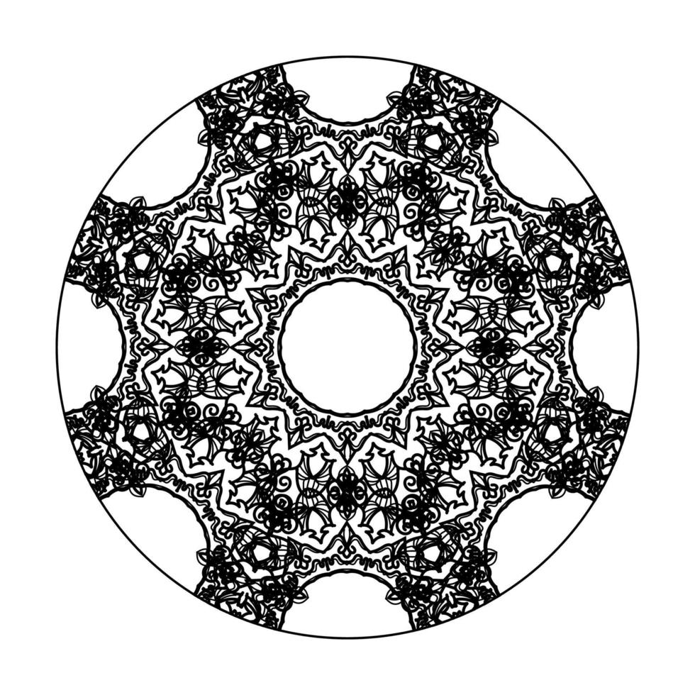 mandala desenhada à mão. decoração em ornamento de doodle oriental étnica. vetor