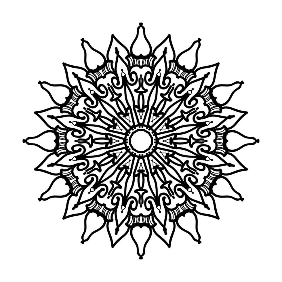 mandala desenhada à mão. decoração em ornamento de doodle oriental étnica. vetor