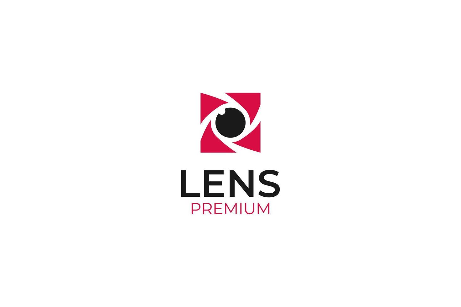 fotografia de logotipo de lente de câmera plana vetor