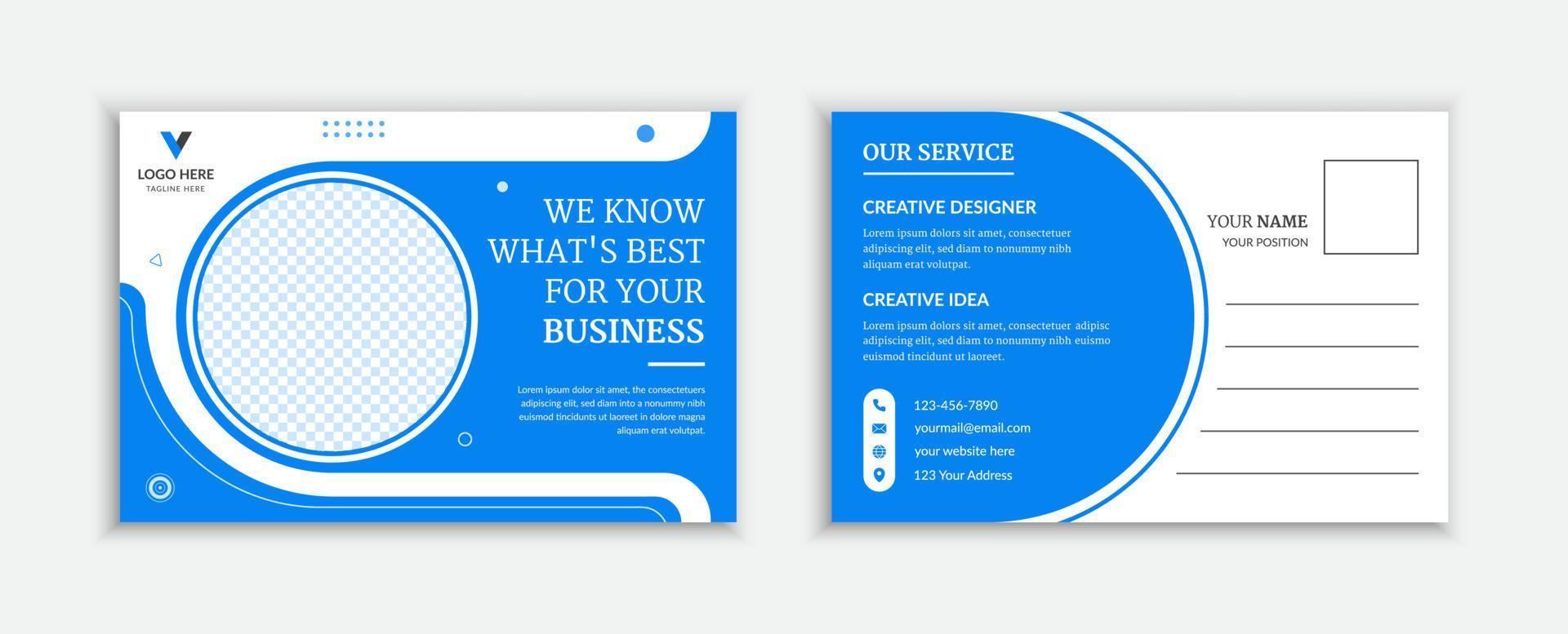 modelo de design de cartão postal de negócios moderno, design de cartão de evento vetor